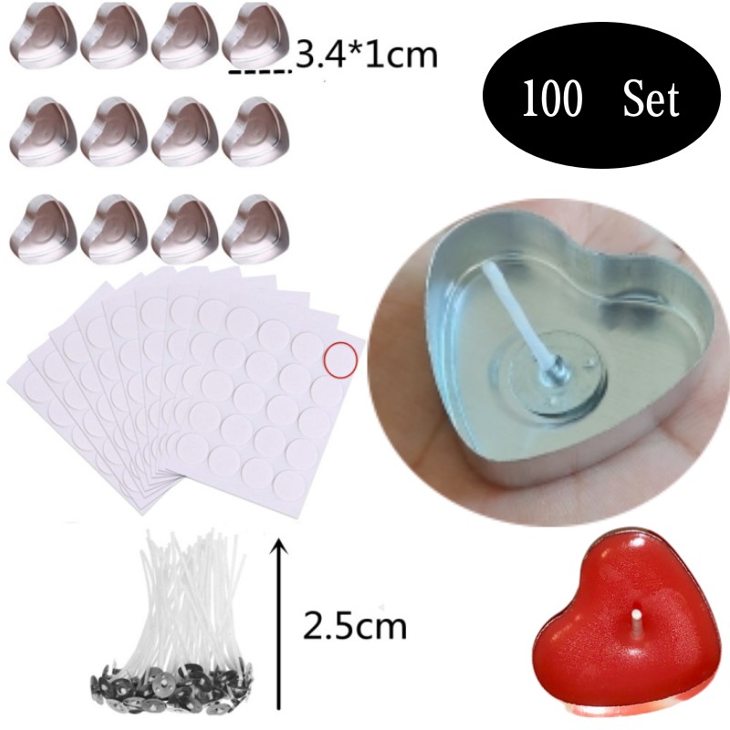 Candle Supplies In Bulk - 100 conjuntos em forma de coração