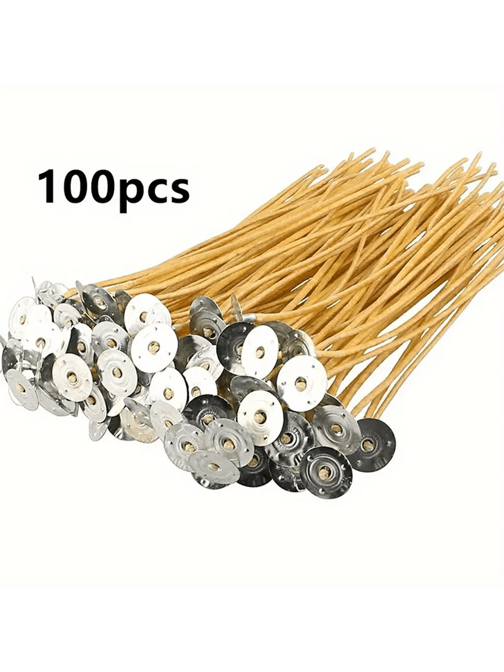 Cotton Wick 6 Inch - 100 pavios de cera de abelha