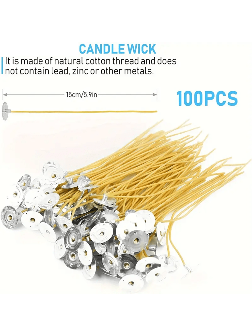 100 pavios de cera de abelha e - Cotton Wick 6 Inch avaliação e preço